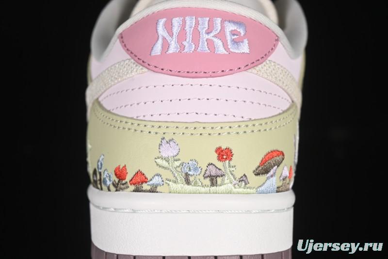 Nike Dunk Low Mushroom Floral-Themed Low-Top Casual Skate Shoes - IB8876-661