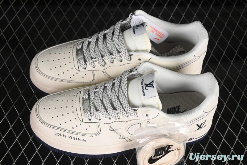 Nike Air Force 1 '07 Low LV Collaboration Black Swoosh Logo Casual Sneakers - XX3168-160