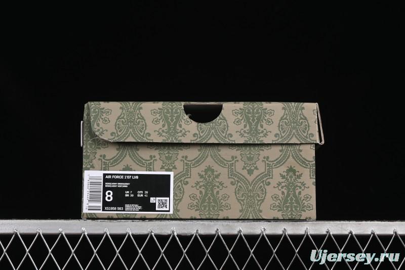 Nike Air Force 1'07 Low Gucci Collaboration Green Grey Pattern Casual Sneakers - XS1958-563