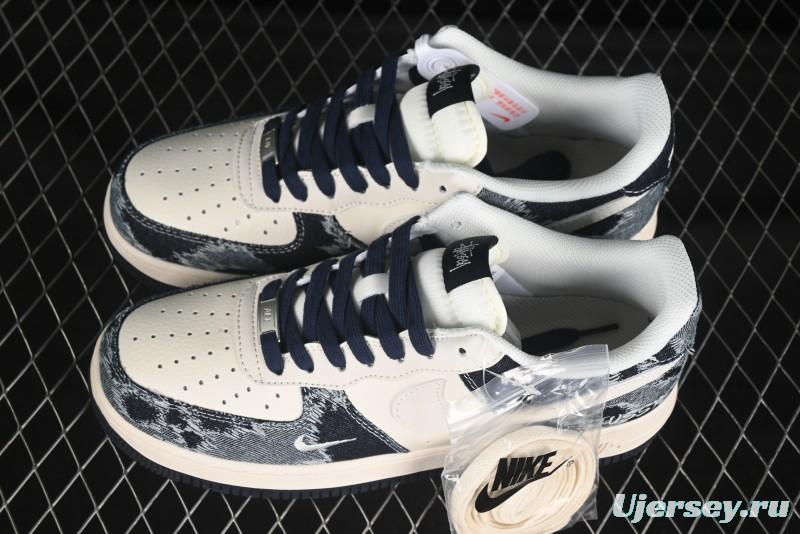 Nike Air Force 1 '07 Low Stussy Collaboration Retro Denim Casual Sneakers - XS1958-578