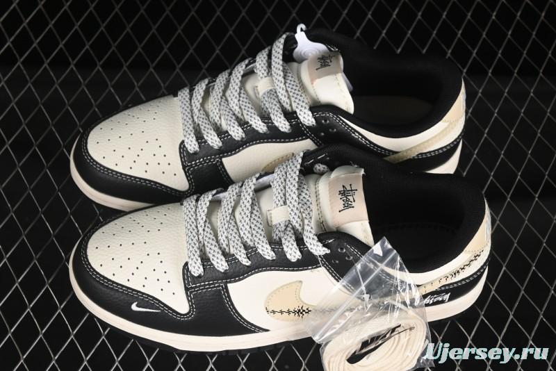 Nike SB Dunk Low Stussy Collaboration Panda Anniversary Custom Low-Top Casual Skate Shoes - ZH2598-271