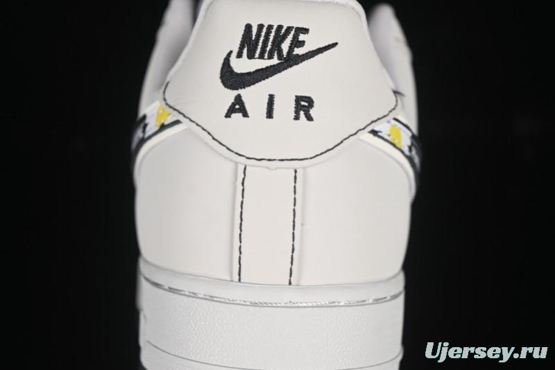 Nike Air Force 1'07 Low GD Collaboration Chrysanthemum Swoosh Casual Sneakers - DF0188-055