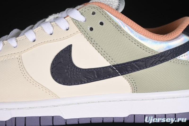 Nike Dunk Low Floral Swoosh Floral Theme Low-Top Casual Sneakers - HV5750-133