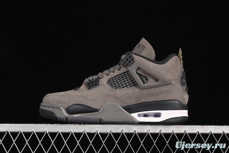 Nike Air Jordan 4 Retro Sneakers in Cave Stone Brown with Black Mesh and TPU Details - FV5029-200