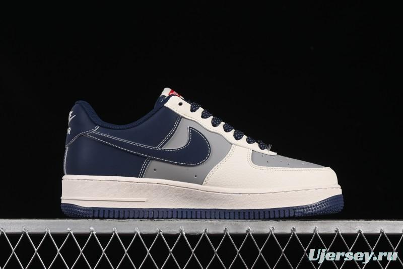 Nike Air Force 1 '07 Low Supreme Collaboration Grey Blue Casual Sneakers - HH7518-054