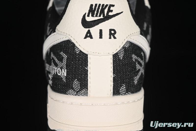 Nike Air Force 1 '07 Low LV Collaboration Double Print Denim Casual Sneakers - YX5066-317
