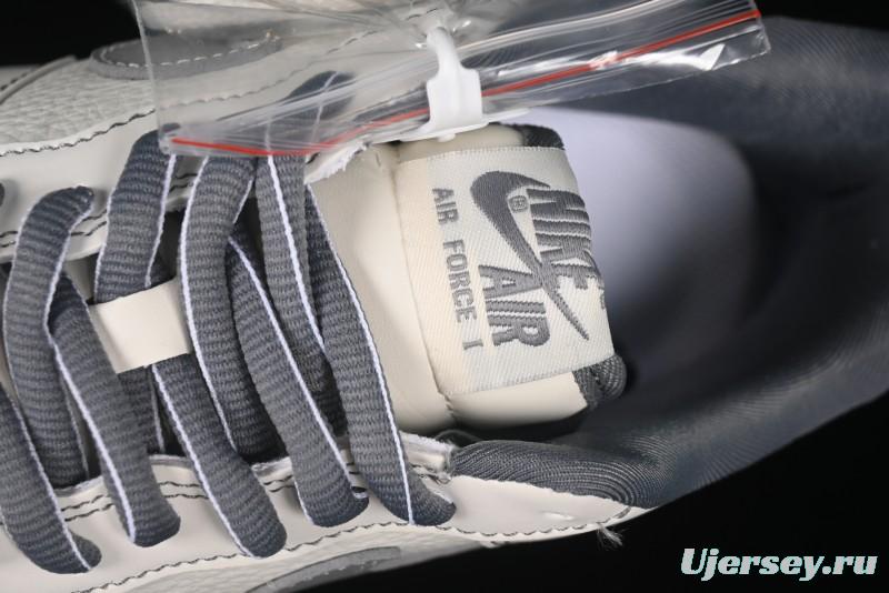 Nike Air Force 1 '07 Low Casual Sneakers in Cream Grey with Full-Length Air Cushion - SC9207-534