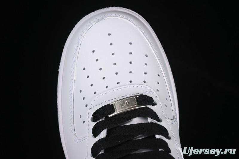 Nike Air Force 1 '07 Low Casual Sneakers in White-Black Gradient with Full-Length Air Cushion - ZH0316-078