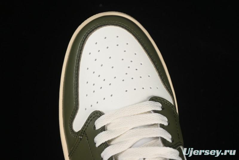 Nike Air Jordan 1 Low AJ1 Military Green White Casual Lifestyle Sneakers - DC0774-122