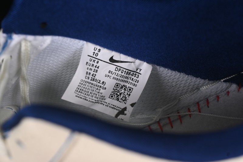 Nike Air Force 1'07 Low Casual Sneakers with Blue Line Ghost Face Design - DF0188-053