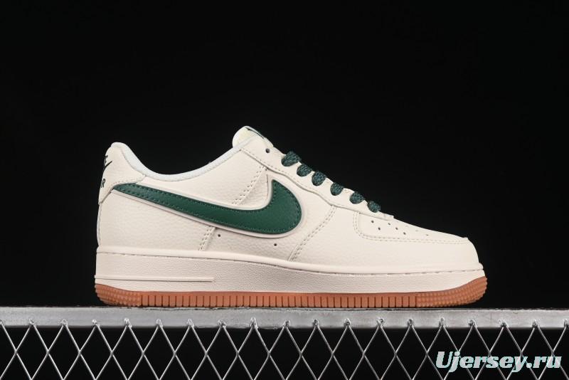 Nike Air Force 1 '07 Low Stussy Collaboration Green Swoosh Gum Sole Casual Sneakers - XX3168-138