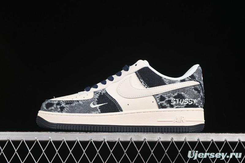 Nike Air Force 1 '07 Low Stussy Collaboration Retro Denim Casual Sneakers - XS1958-578