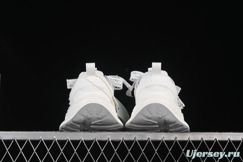 GG-CC Lace Pearl Chain Casual Platform Dad Shoes - 250310 White