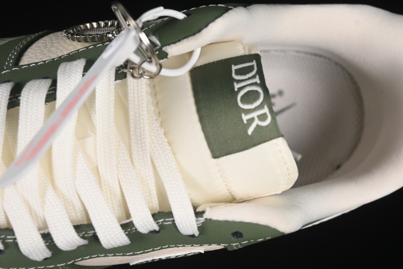 Nike Air Force 1'07 Low Dior Collaboration Dark Green Floral Swoosh Casual Sneakers - KK1988-081