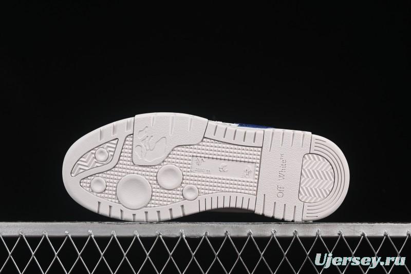 Off-White Out Of Office Low-Top Fashion Sneakers White Blue Star - AJD4