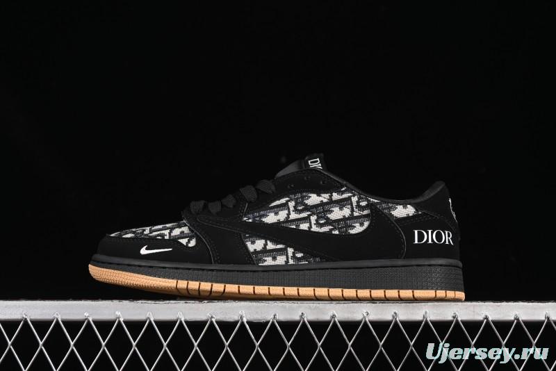 Nike Travis Scott x Fragment Design x Air Jordan 1 Low OG SP AJ1 Collaboration Sneakers - XS2024-069