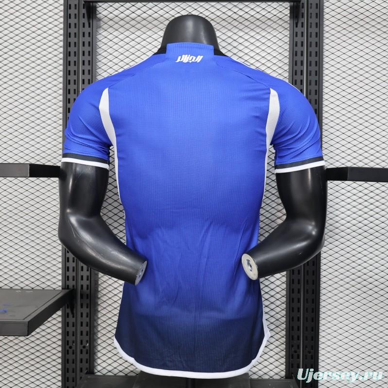 Player Version 2025 Algeria Blue with Arabic Sponsor Jersey