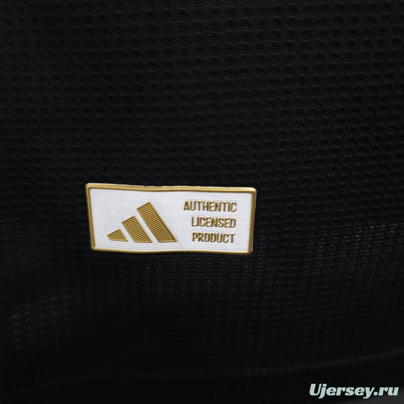 Player Version 2025 Algeria Black with White Arabic Sponsor Jersey