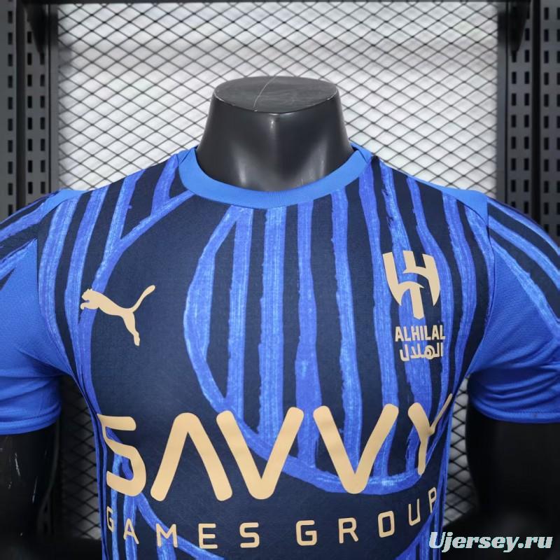 Player Version 25/26 Al Hilal Home Blue with Vertical Stripes Jersey