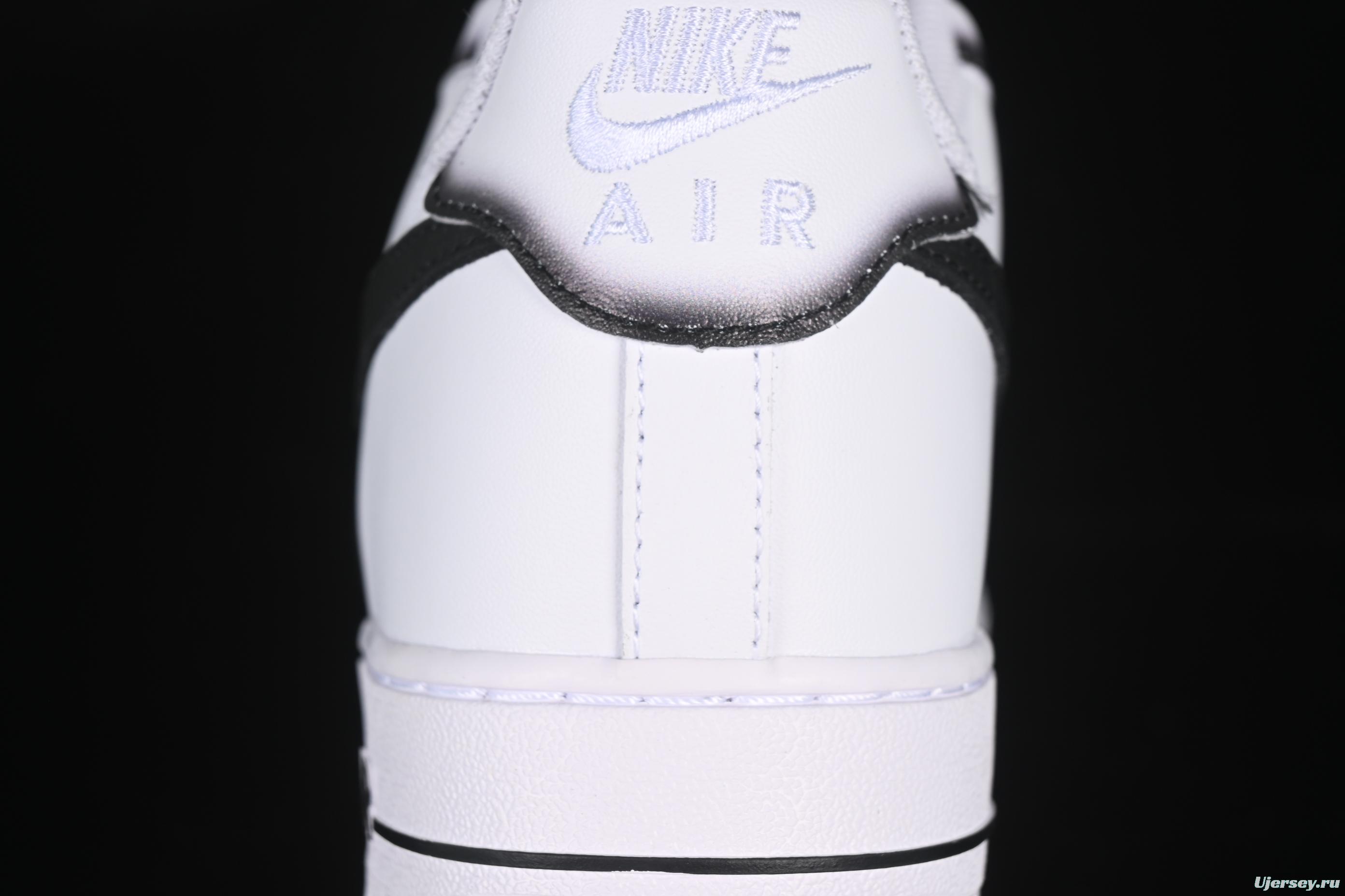 Nike Air Force 1'07 Low Casual Sneakers with Black Border, Green Swoosh & Gold Embroidery - ZH0316-075