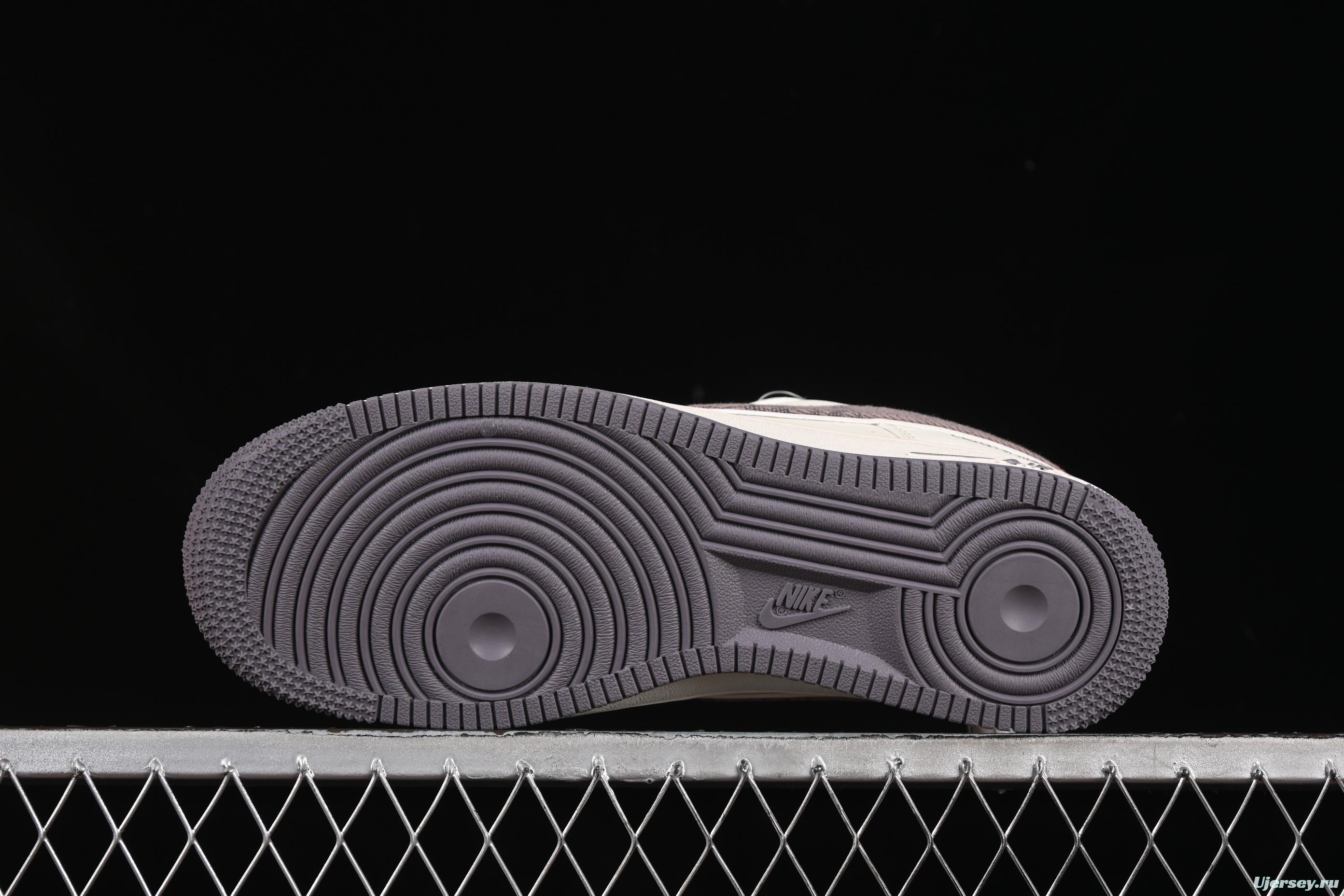 Nike Air Force 1'07 Low LV Collaboration Grey Denim Swoosh Casual Sneakers - XX3168-136