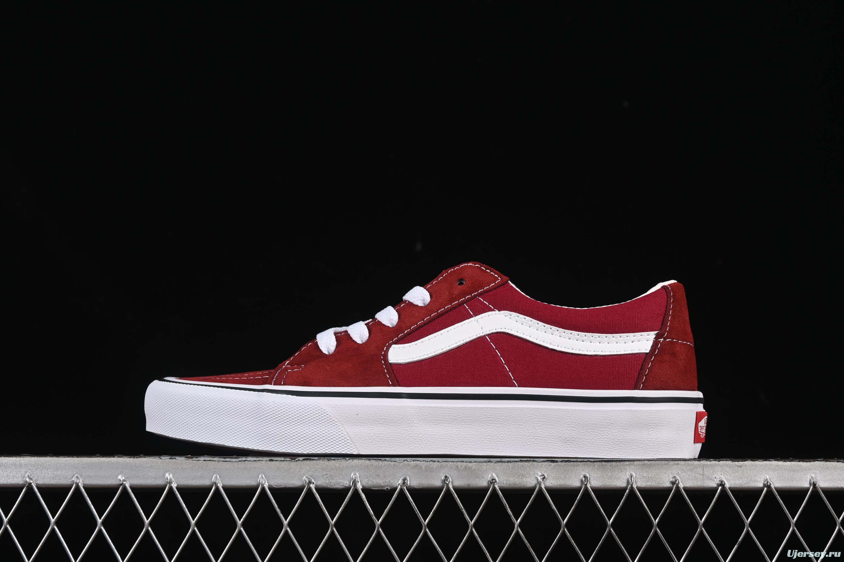 Vans Sk8-Low Burgundy Anti-Slip Casual Skate Shoes - VN0A4UUK5U7