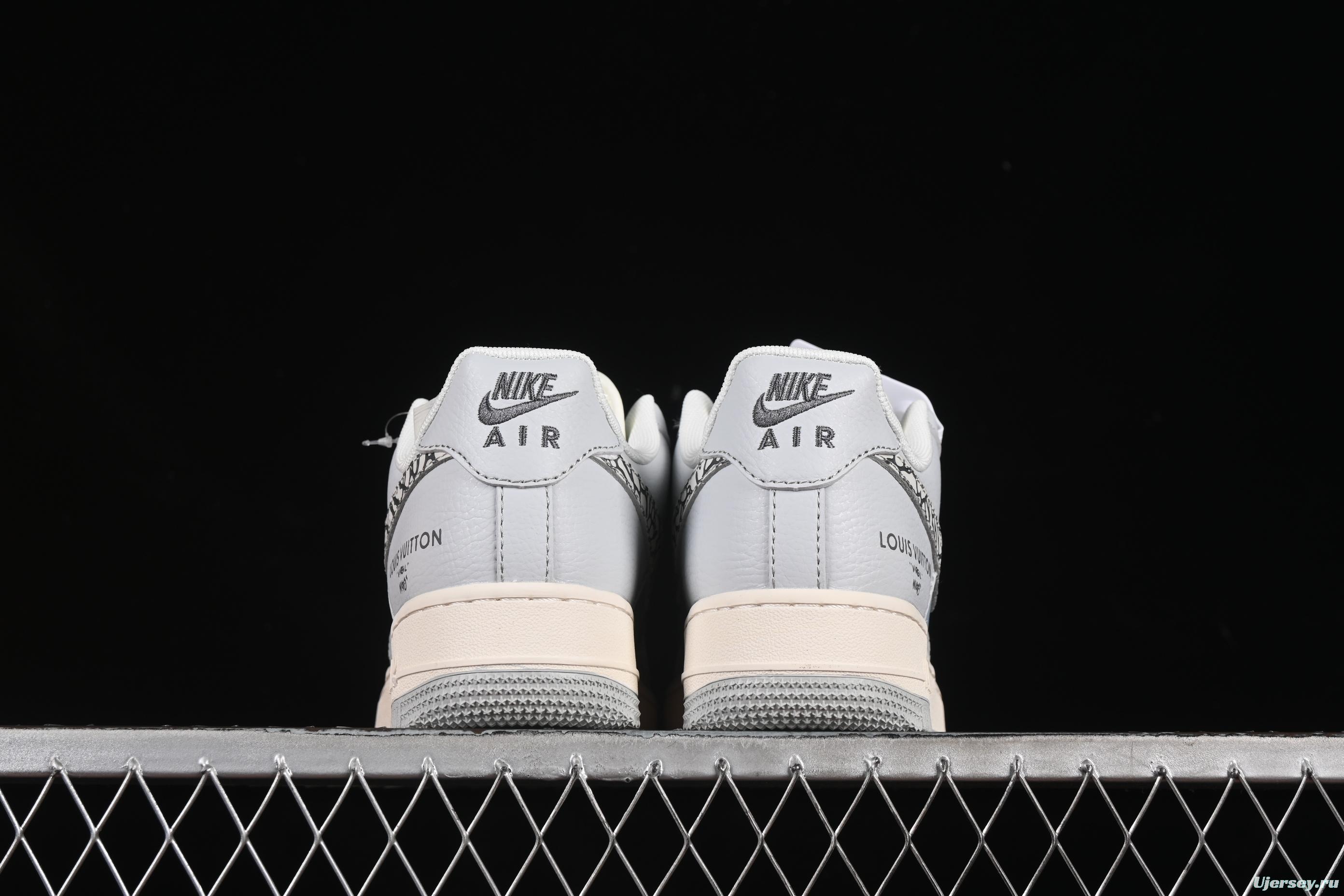 Nike Air Force 1'07 Low LV Collaboration Grey Blue Stone Texture Casual Sneakers - ZH2598-307