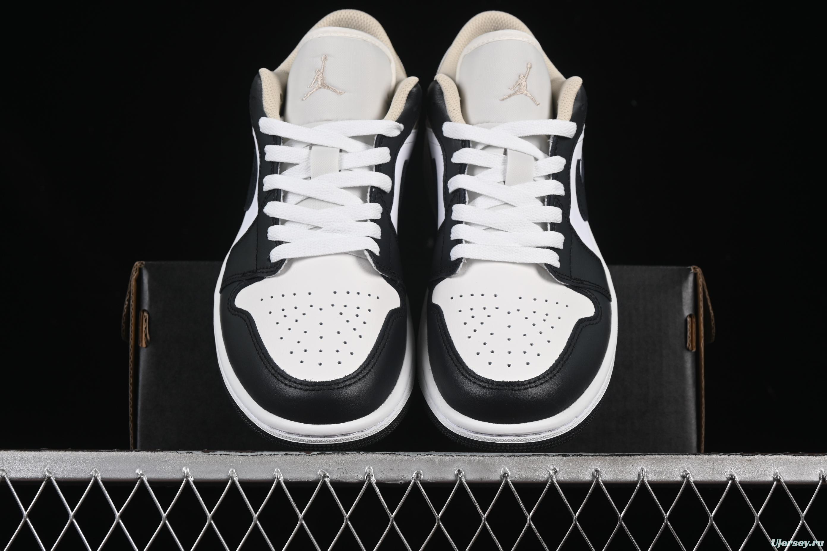 Nike Air Jordan 1 Low Retro Casual Sneakers in Cream White - 553558-153