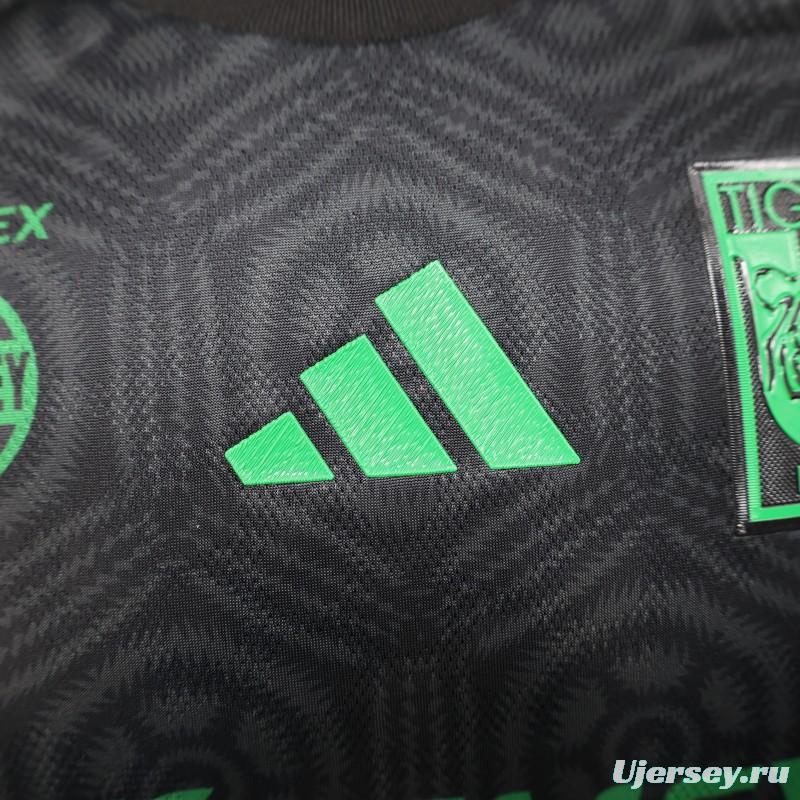 Player Version 2024-25 Tigres UANL Third Jersey - Black with Green Accents - CEMEX Sponsorship