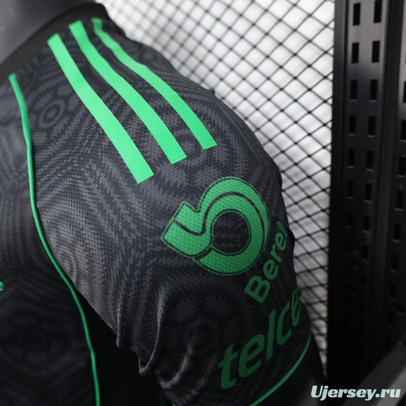 Player Version 2024-25 Tigres UANL Third Jersey - Black with Green Accents - CEMEX Sponsorship
