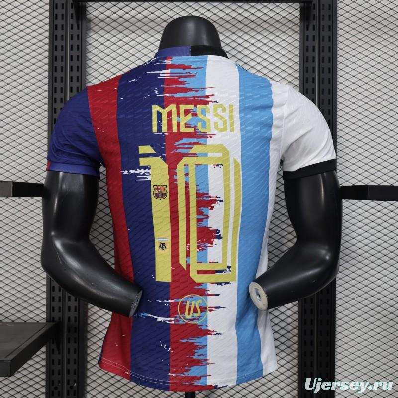 Player Version 25/26 Barcelona x Argentina Combined Messi Jersey