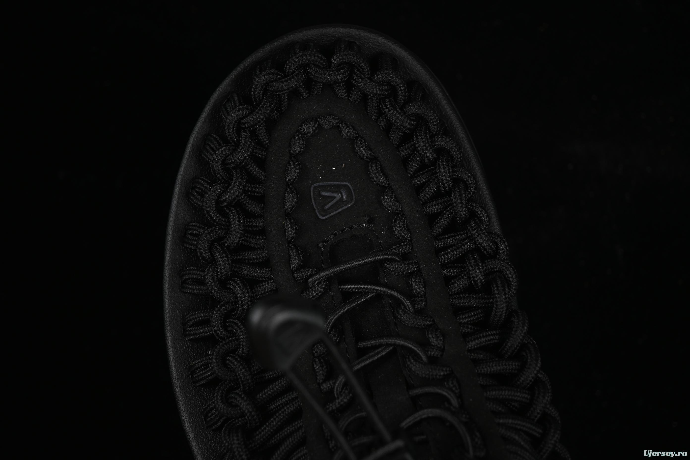 Keen Uneek Flat-M Woven Elastic Strap Casual Outdoor Water Sandals - 1014097 BLACK