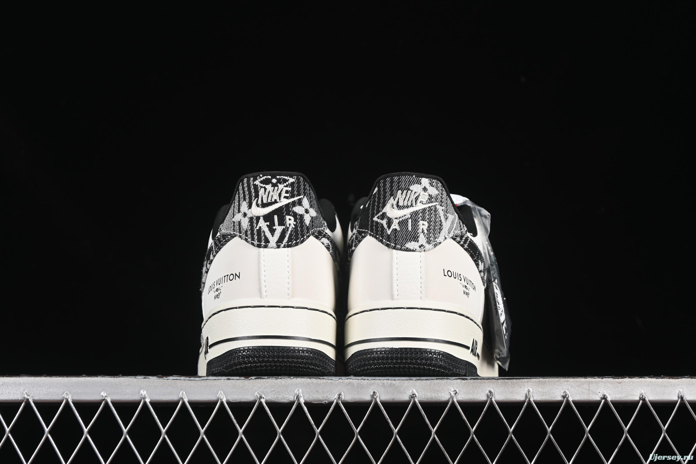 Nike Air Force 1 '07 Low LV Collaboration Grey Black Denim Casual Sneakers - SC9207-539