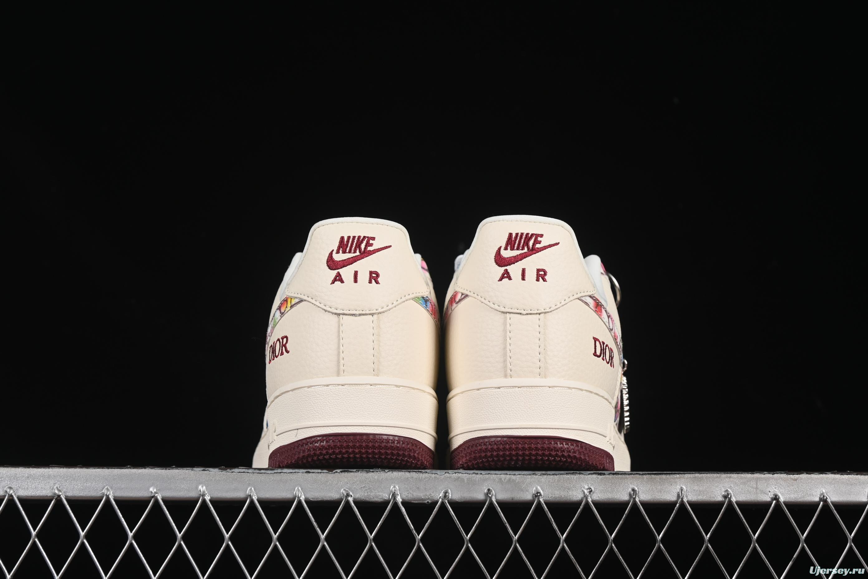 Nike Air Force 1'07 Low Dior Collaboration Floral Embroidery Casual Sneakers - DF0188-063