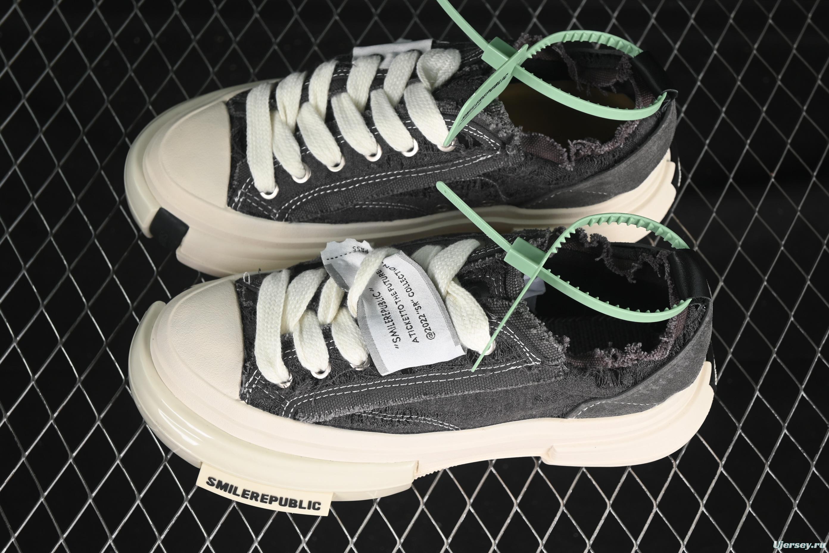 SMILEREPUBLIC INCEPTION Gray Fringe 70s Low-Top Canvas Casual Shoes - G.D4