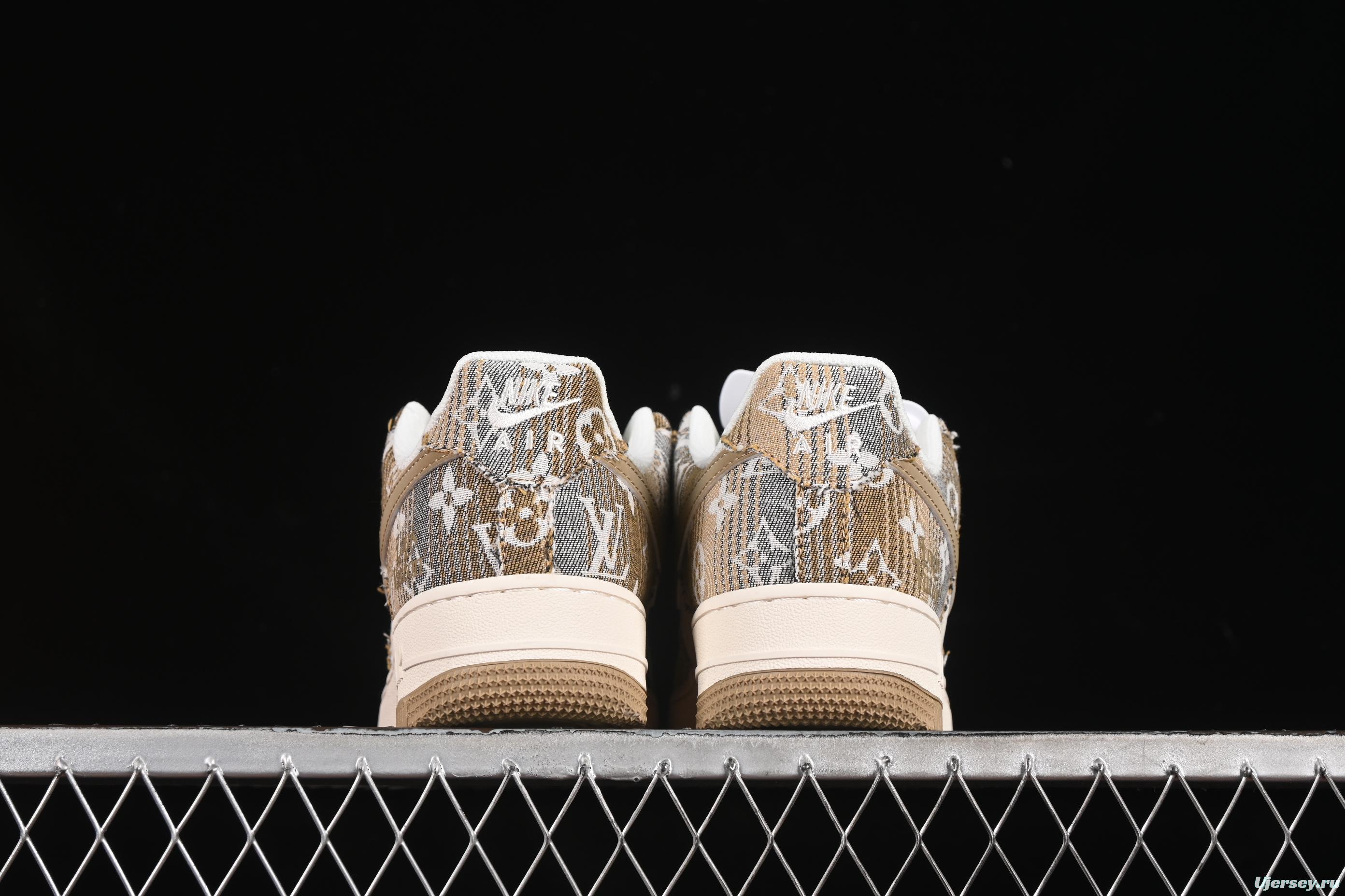 Nike Air Force 1'07 Low LV Collaboration Khaki Print Denim Casual Sneakers - XS1958-582