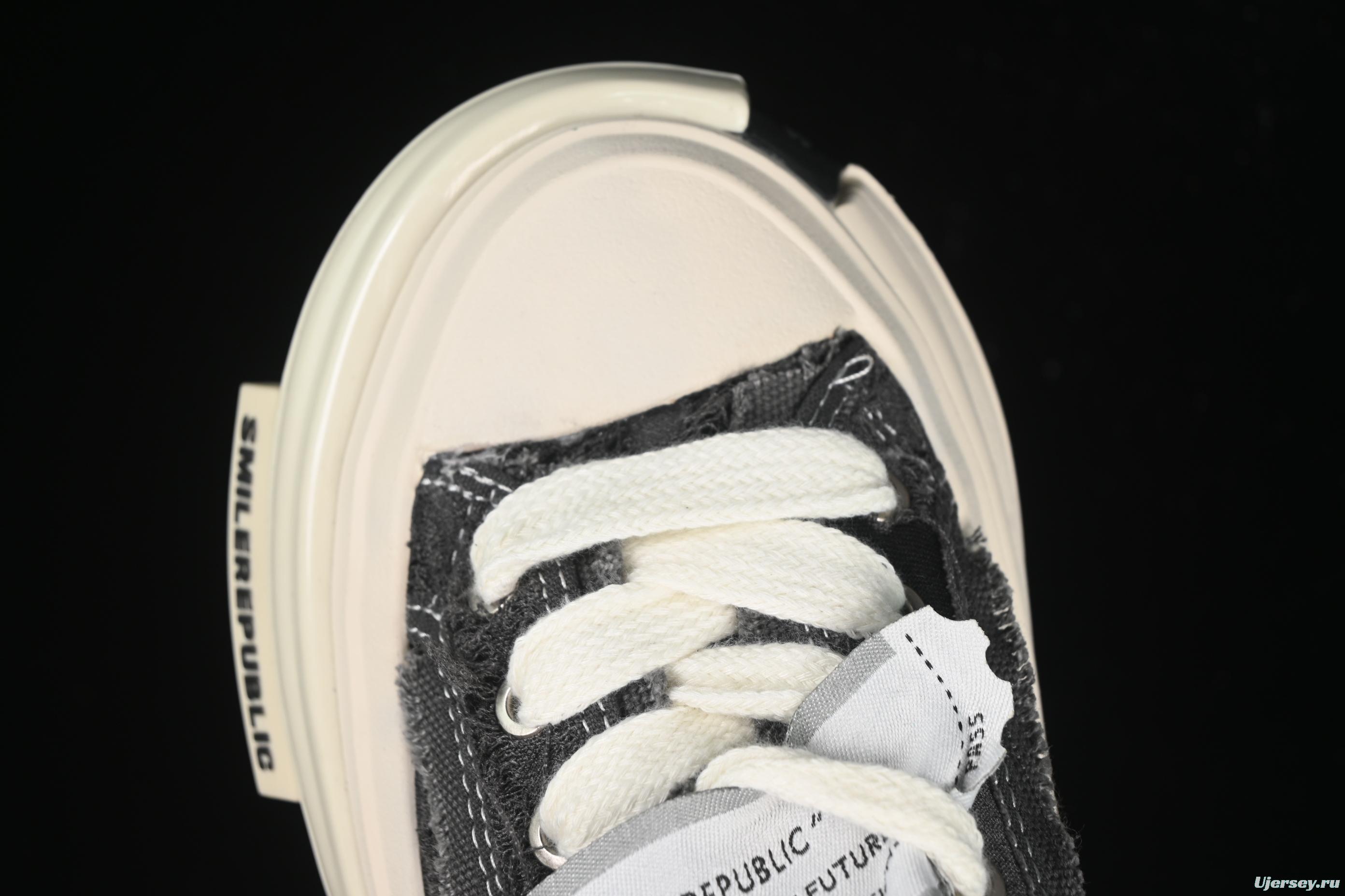 SMILEREPUBLIC INCEPTION Gray Fringe 70s Low-Top Canvas Casual Shoes - G.D4