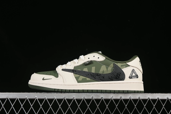Nike Travis Scott x Fragment Design x Air Jordan 1 Low OG SP AJ1 PALACE Collaboration Low-Top Casual Sneakers - XS2024-030
