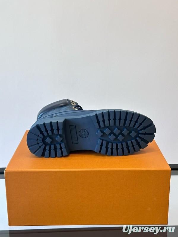 2024 Men Louis Vuitton Blue Leather Ankle Boots MJ00390