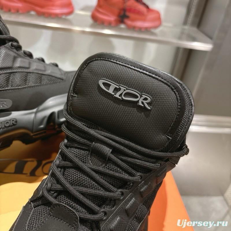 2024 Unisex Dior black fabric leather sneakers