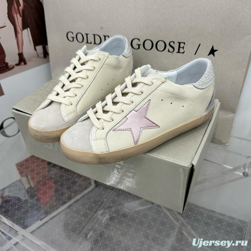 2025 Women GGDB White Beige Leather Sneakers MJ00260