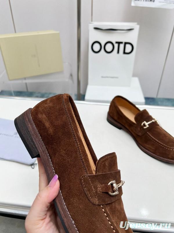 2024 Men Brunello Cucinelli Brown Suede Leather Loafers MJ00480