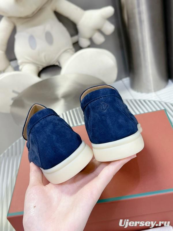 2024 Unisex Le Parmentier Blue Suede Loafers MJ00270