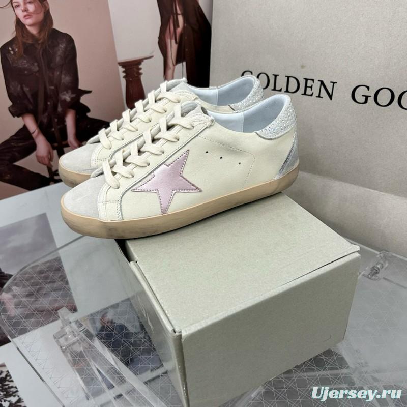 2025 Women GGDB White Beige Leather Sneakers MJ00260