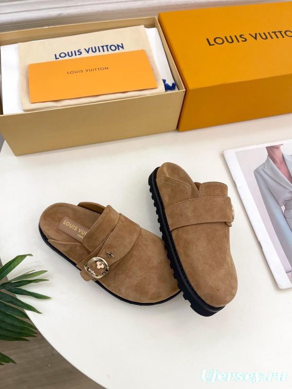 2025 Slippers LV Brown Suede Slippers