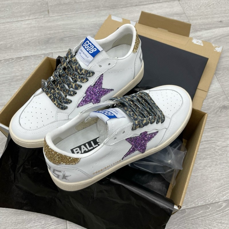 2024 Unisex GGDB White Purple Gold Leather Suede Sneakers MJ00260
