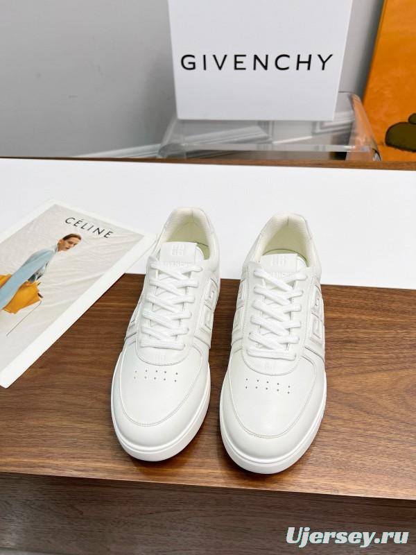 2024 Unisex Givenchy White Silk Calf Leather Patent Leather Sneakers MJ00380
