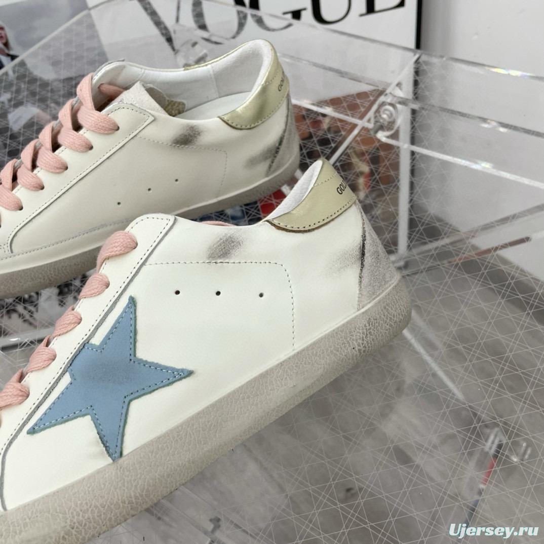 2025 Women GGDB White Blue Pink Leather Suede Sneakers