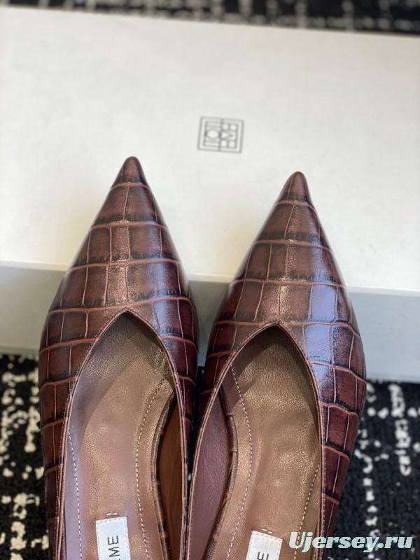 2025 Women Toteme Brown Leather Mule Shoes