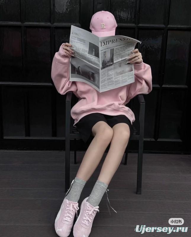 2025 Women Puma Pink White Suede Sneakers